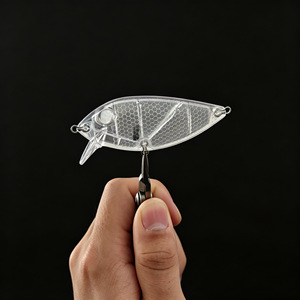 Corpo di Esca Artificiale Trasparente Non Verniciato da 8cm 8.5g a Forma di Piatto con Sonaglio per Acqua Dolce - Product Image 2