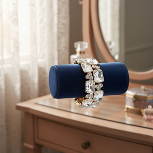 Bracciali e braccialetti in cristallo blu con cristalli placcati oro - Product Image 4