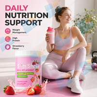Poudre de remplacement de repas Slim Shake avec formule riche en protéines et saveur fraise pour la gestion du poids Nutrition Marque privée