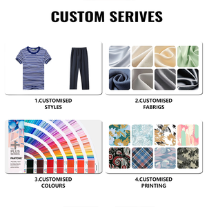 Conjunto de Dos Piezas Personalizado para <span class=keywords><strong>Mujer</strong></span>, Manga Corta, Algodón y Elastano, Holgado, Súper Suave, Casual, Minimalista, Tallas Grandes - Product Image 6