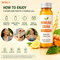 Nutrtech Root Rise Immunity Wellness Shot Curcuma Gingembre Stimulant Sans Sucre Sans Caféine Faible Teneur en Matières Grasses Infusé au Café 50ml