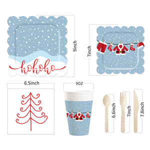 DAMAI - Vajilla Desechable de Papel para Fiestas de Navidad, Personalizada y de Venta Caliente, con Platos para Postre y Cena - Product Image 6