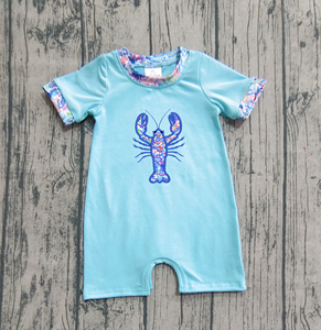 ชุดรอมเปอร์ปักลายกุ้งกุ้งสำหรับเด็กแรกเกิดพร้อมกระดุมติดเสื้อผ้าขายส่งสำหรับเด็กผู้ชาย - Product Image 3