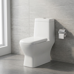 Ensemble complet de toilettes monobloc à double chasse en céramique blanche: bas prix d'usine, meilleure qualité, adapté aux toilettes asiatiques. - Product Image 1