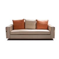 Meubles de maison Chesterfield Design Royal de luxe pied d'or salon ensemble de canapé en velours en cuir