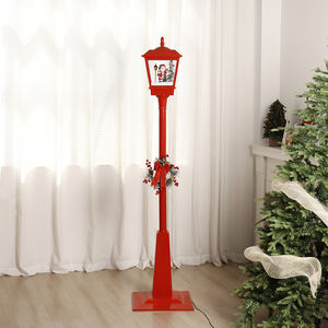 Venta caliente Suministros <span class=keywords><strong>para</strong></span> fiestas de Navidad Resina decorativa <span class=keywords><strong>para</strong></span> el hogar Iluminación roja Linterna de carretera - Product Image 1