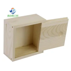 Manufacture In China Wooden Wine Box Unfinished Wood Box With Sliding Lid