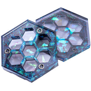 휴대용 레진 자석 잠금 주사위 블랙 파우치 박스 (7개 금속 레진 주사위 여행용 휴대 케이스) - Product Image 3