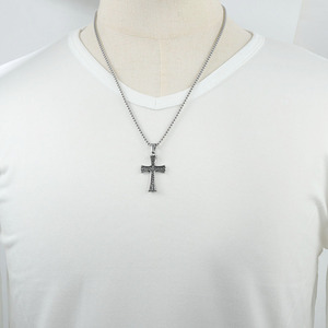 Stainless Steel <b>Cross</b> Pendant Silver Color Geometric Design For Men And Women Fashion Jewelry 122021 - Product Image 4