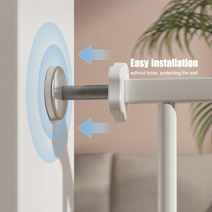 Barrière de sécurité rétractable pour animaux de compagnie en acier pour chiens/chats Conception d'extension fonctionnelle pour balcon/escalier/toilette - Product Image 4