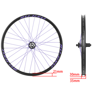 Jeu de roues de vélo de montagne RUJIXU Premium Black Ring Purple Spokes, 24-<span class=keywords><strong>29</strong></span> <span class=keywords><strong>pouces</strong></span>, alliage d'aluminium, clincher/<span class=keywords><strong>tubeless</strong></span>, frein à disque, jante 20 mm - Product Image 5