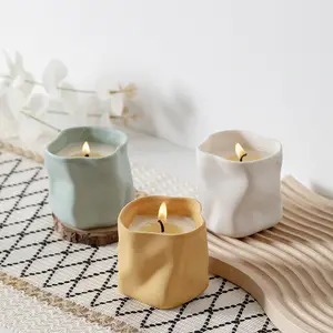 Special Design Concrete Candle Jars Candle Container Beautiful Wholesale Candle Holders for Home Decoration Weddings