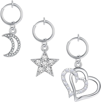 Clip sur lune étoile ventre Piercing faux ventre Piercing Faux Piercing corps bijoux balancent charme Sexy nombril Piercing