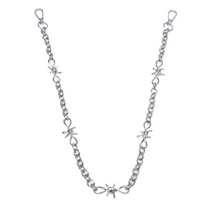 Yueli Hip Hop Punk Metal Waist Chain Men's Single-Layer <b>Jeans</b> Chain Spike Design Tibetan <b>Silver</b> Decorative Pants Chain Daily - Product Image 5