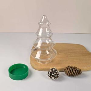 430mlクリスマスツリーユニークなプラスチック製の瓶スクリューキャップ付き食品保存キャンディー容器クリアプラスチックボトルクリエイティブ形状ギフト - Product Image 2