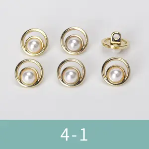 Bouton embellissements décoration perle strass fantaisie bouton pour femmes vêtements, bouton fabrication en gros