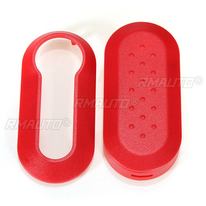 Boîtier de clé télécommande à 3 boutons pour Fiat 500 Brava Panda Punto Rouge/Rose/Blanc – Housse de protection pour télécommande - Product Image 4