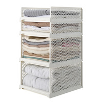Tiroirs de rangement pliables en plastique empilables, tiroir coulissant, organisateur de vêtements pour armoire, gain de place, organisateur de placard écologique