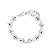 Bracelet chaîne hip-hop en acier inoxydable, bracelet clou punk pour homme, taille ajustable