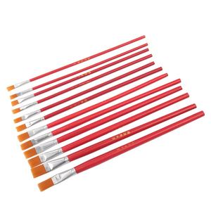 Juego de Pinceles Planos con Mango Rojo para Pintura al Óleo, con Pelo de Nylon, Compatibles con Acuarela y Acrílico - Product Image 5