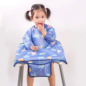 2022 yüksek kaliteli su geçirmez uzun kollu önlük yüksek bebek sandalyesi kapak önlük sandalyesi önlüğü besleme tulum önlük anti-fouling bebek