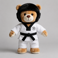 Ours en peluche Taekwondo personnalisé 2026 – Jouet en peluche d'arts martiaux avec uniforme et ceinture – Super doux – Idéal pour anniversaire et anti-stress