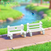 Chaise longue en PVC pour maison de poupée, décoration de micro-paysage miniature, blanche