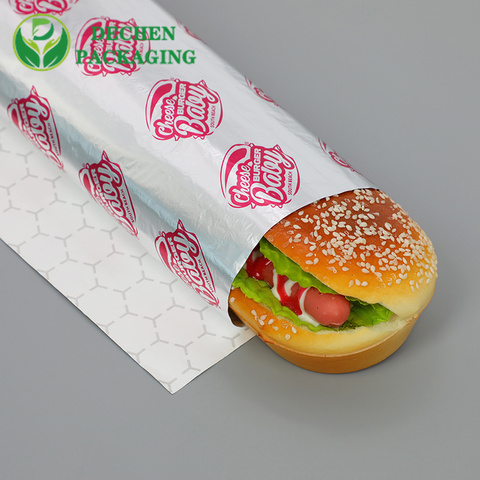 Burger Foil Sheet Liner Sandwich Wrap Insulated Foil