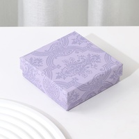 Boîte à bijoux violette personnalisée avec impression botanique pour collier, bracelet et autres bijoux, emballage élégant en papier