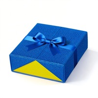 Caja de Regalo Magnética Plegable de Doble Puerta, Caja de Regalo Rígida Plegable con Textura de Cuero Personalizada y Lazo de Cinta de Satén