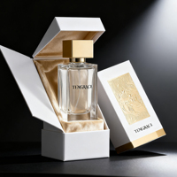 Flacon de parfum rectangulaire en verre transparent de luxe, nouveau design, haute qualité, avec pulvérisateur à pompe, capacité 50 ml, impression sérigraphique
