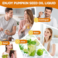 Complément alimentaire liquide 3-en-1 à l'huile de graines de citrouille, saveur citron naturel, sans sucre, végétalien, avec palmier nain et zinc, marque privée OEM