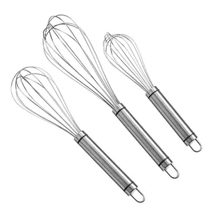 Low Price Promotional Manual Kitchen Accessories Stainless Steel Blending Whisk Wire Egg Beater For Push Cooking Baking