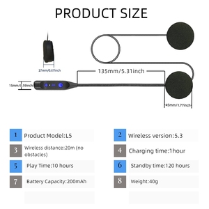 ชุดหูฟัง <span class=keywords><strong>V8</strong></span><span class=keywords><strong>หมวก</strong></span>กันน็อค vimoto ใหม่สำหรับรถจักรยานยนต์ระบ<span class=keywords><strong>บ</strong></span>สื่อสารวิทยุสองทางจากจีน - Product Image 5