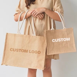 Kunshan Krell Pack Burlap <strong>Tote</strong> <strong>Bags</strong> <strong>Jute</strong> Beach <strong>Bags</strong> with Handles Colorful Custom Burlap <strong>Bags</strong> with Matching Pouch - Product Image 5