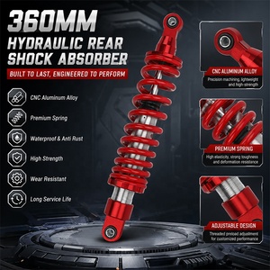 Amortisseur hydraulique rouge 360 mm pour karting, amortisseur personnalisé pour motos à quatre roues (grande et petite taille) - Product Image 1