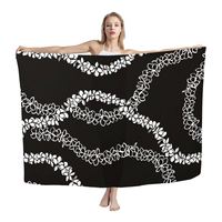 Vestido de playa de moda para mujer Lei Puakenikeni flores Pareo Beach Cover-Ups traje de baño cubierta personalizada señora Sarong bufanda