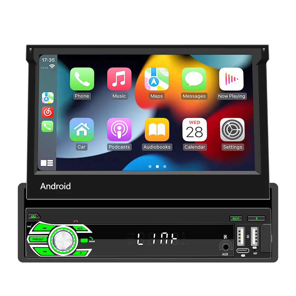 7 inch phổ 1din điện có thể thu vào xe đầu đơn vị Android mediattablet Stereo đài phát thanh DVD Wifi/Carplay đa phương tiện
