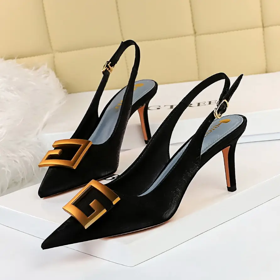 Sexy High Heel Fashion Pumps For Women 2023 Designer Shoes Pointed Toe Sligbacks Wedding Shoes Thin High Heels