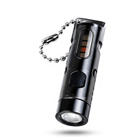 Senter LED USB Mini Portabel Tahan Air, Dapat Diisi Ulang dan Kecerahan Dapat Disesuaikan, dengan Lima Warna Lampu