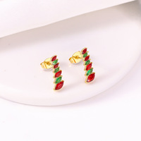 Boucles d'oreilles tendance Huibao en acier inoxydable avec pierres CZ colorées, motifs nœud, feuille, fleur et patte, bijoux pour femmes, vente en gros