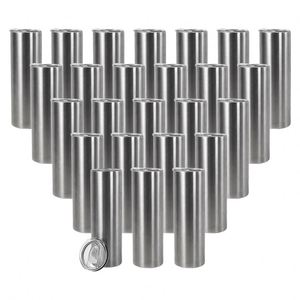 <b>Warehouse</b> <b>Clearance</b> Sales 20oz Stainless Steel Skinny Silver Vacuum Insulated Tumbler Office Use Bulk Sublimation DIY Lid PC - Product Image 1