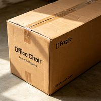 Boîte d'emballage pour chaise de bureau imprimée sur mesure, carton ondulé résistant et imperméable, carton d'expédition pour meubles