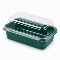 Boîte à pâtisserie carrée transparente recyclable avec couvercle en dôme pour gâteaux, rouleaux, noix, biscuits, mochi, gâteaux de femme - Impression personnalisable