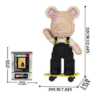Blocs de construction en plastique pour enfants, modèle d'ours de Noël en mini-micro-particules Mpin de 32 cm, <span class=keywords><strong>jouet</strong></span> éducatif, vente en gros - Product Image 5