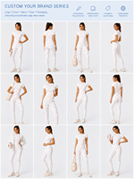 Ensemble de yoga 2 pièces pour femme avec logo personnalisé, col montant, leggings sans couture avant, haut à manches courtes, effet ventre plat, sensation seconde peau, tenue de sport