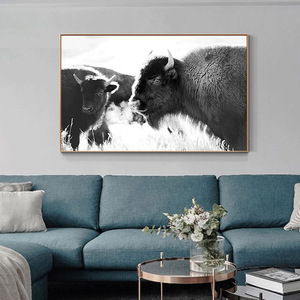 Pósteres e impresiones <span class=keywords><strong>de</strong></span> <span class=keywords><strong>animales</strong></span> <span class=keywords><strong>salvajes</strong></span>, <span class=keywords><strong>Cuadros</strong></span>, cuadro <span class=keywords><strong>de</strong></span> Arte <span class=keywords><strong>de</strong></span> pared para decoración para sala <span class=keywords><strong>de</strong></span> estar, pintura en lienzo <span class=keywords><strong>de</strong></span> vaca <span class=keywords><strong>de</strong></span> montaña Yak en blanco y negro - Product Image 3