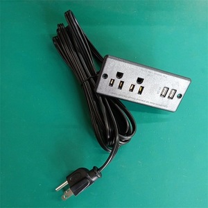 Chúng tôi tiêu chuẩn ổ cắm đơn và Cổng USB kép Ổ cắm điện cho đồ nội thất Dải điện - Product Image 5