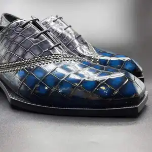 Trendy Luxury Alligator Men Shoes Party Crocodile Leather Wedding Shoes Handcraft Custom Popular Business Shoes For Men