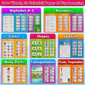Livre sonore d'apprentissage ABC, livre interactif avec <span class=keywords><strong>alphabet</strong></span> anglais et <span class=keywords><strong>espagnol</strong></span>, comptage, musique et activités de traçage - Product Image 2